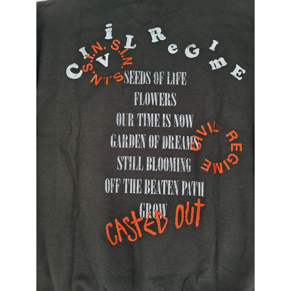 Civil Regime Casted Out Blooming Through Chaos Graphic Sweatshirt XL Y2K Grunge - Picture 4 of 6